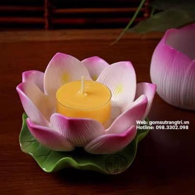 ĐẾ NẾN HOA SEN CÚNG DƯỜNG BÀY BAN THỜ PHẬT